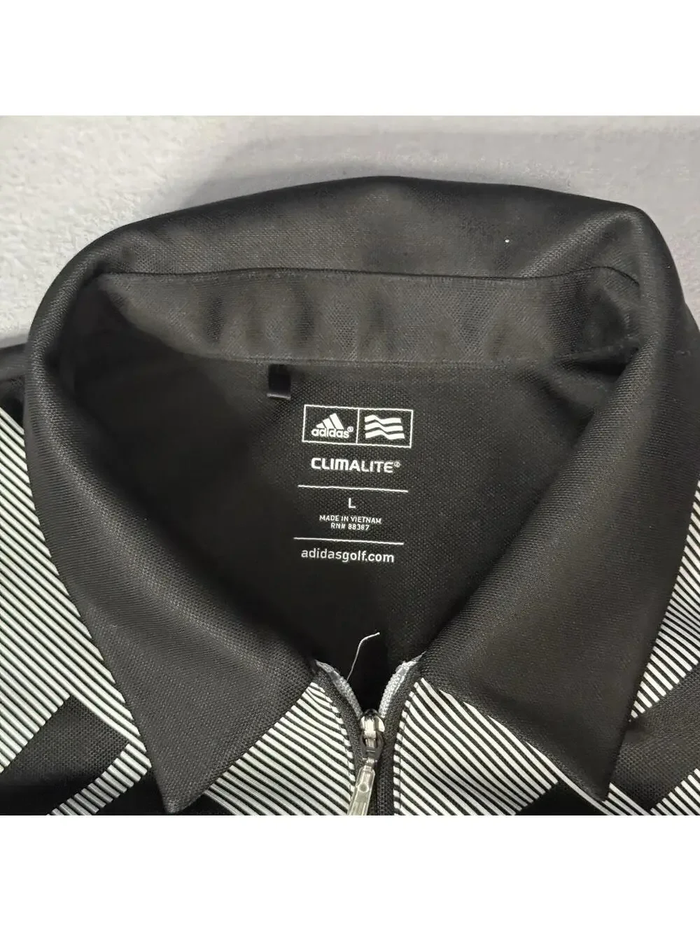 Adidas Climalite Golf Quarter Zip Pullover Men’s L Black Long Sleeve Performance